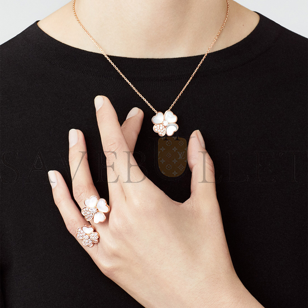 v*n cl*f arpels cosmos clip pendant, medium model - rose gold, Di*m*nd, mother-of-pearl vcaro5bv00